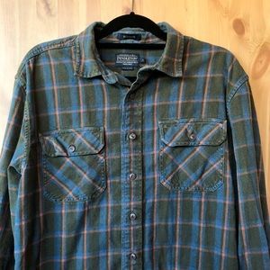 Pendleton - Burnside Flannel Green Blue and Orange